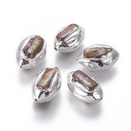 Perlas naturales abalorios de agua dulce cultivadas PEAR-F011-08P-1