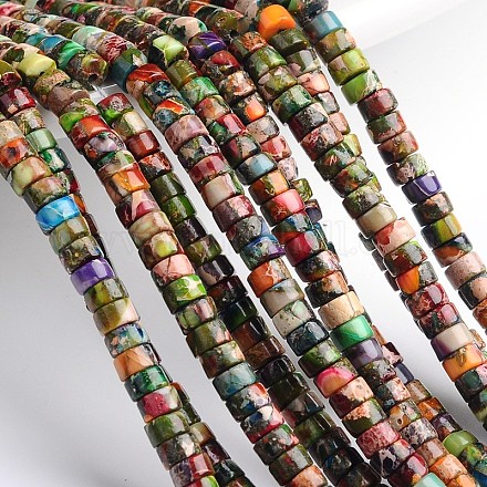 Dyed Natural Imperial Jasper Beads Strands G-M276-06-B-1