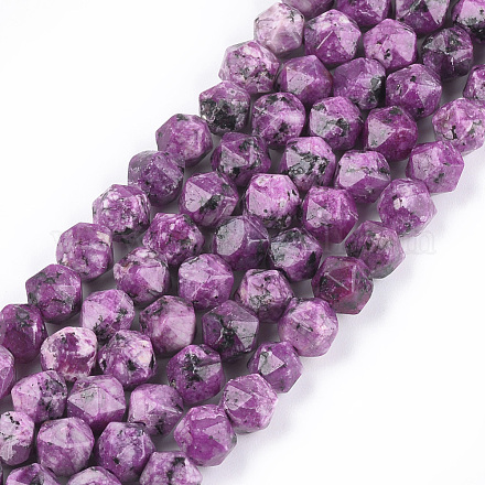 Natürliche Sesam Jaspis / Kiwi Jaspis Perlen Stränge G-S348-02B-1