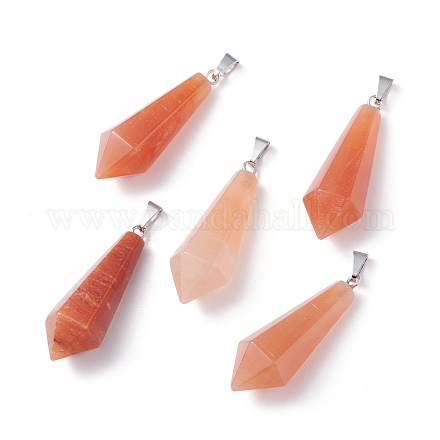 Natural Red Aventurine Pointed Pendants G-I314-02P-03-1