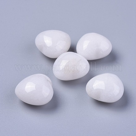Натуральный белый нефритовый сердечный пальмовый камень G-FS0001-78A-1