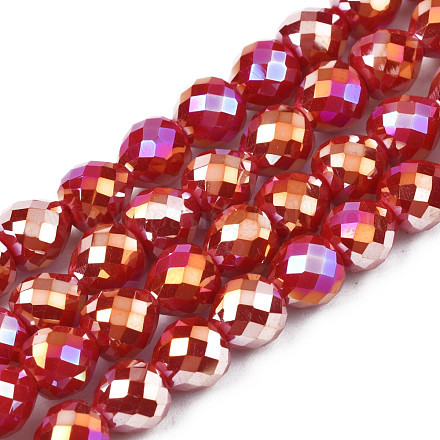 Electroplate opaco colore solido perle di vetro fili EGLA-N002-26-B02-1
