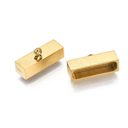 201ステンレス鋼コードエンド  エンドキャップ  ゴールドカラー  5.8x10x4.2mm  穴：1.5mm  内径：9x3mm STAS-T052-44A-G-1