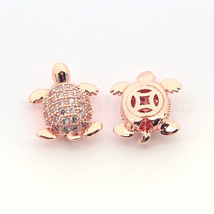Micro cuivres ouvrent perles de tortue de zircone cubique ZIRC-L007-42RG-1