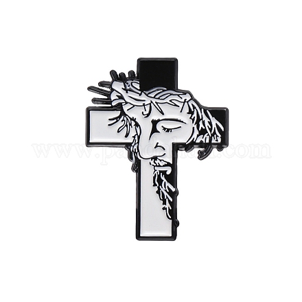 Religión jesús retrato cruz esmalte alfileres PW-WG56639-01-1