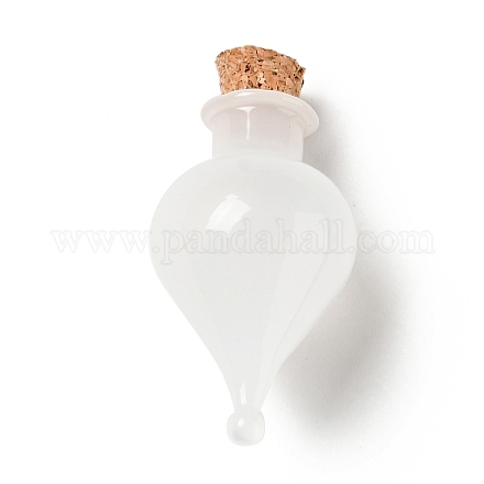 Ornement de bouteilles de liège en verre en forme de larme AJEW-A039-01E-1