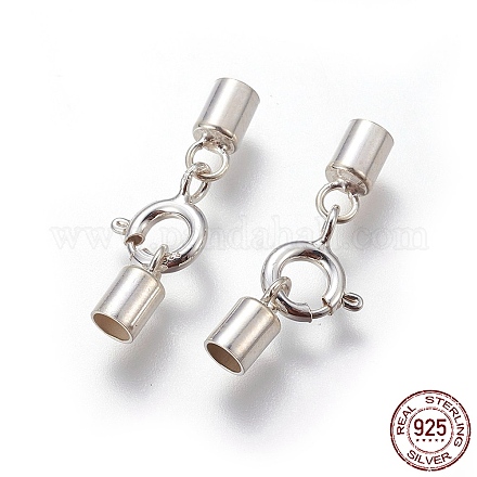 925 стерлингового серебра застежками пружинного кольца STER-G019-E-08S-1