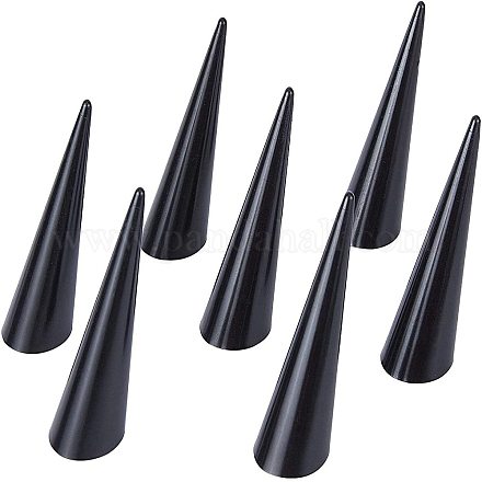 FINGERINSPIRE 20Pcs Acrylic Ring Display Holder Stand Cone Shape Ring Rack Jewelry Ring Showcase Display Stand(Black) RDIS-FG0001-03-1