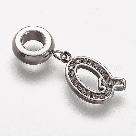 304 Stainless Steel European Dangle Charms STAS-F042-Q-1