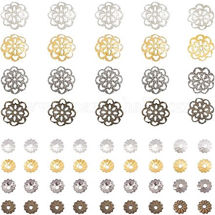 Arricraft etwa 2400 Stück 5 mm 10 mm tibetischen Eisenblumenperlenkappen im tibetischen Stil IFIN-AR0001-03-1