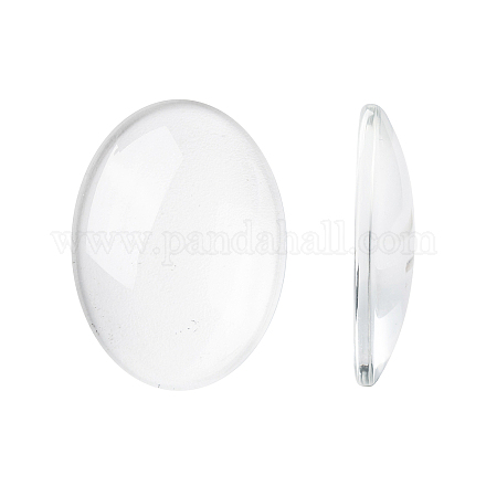 Transparent Oval Glass Cabochons GGLA-R022-30x22-1