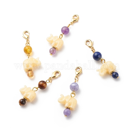 Décorations de pendentif en perles de pierres précieuses naturelles HJEW-JM00711-01-1