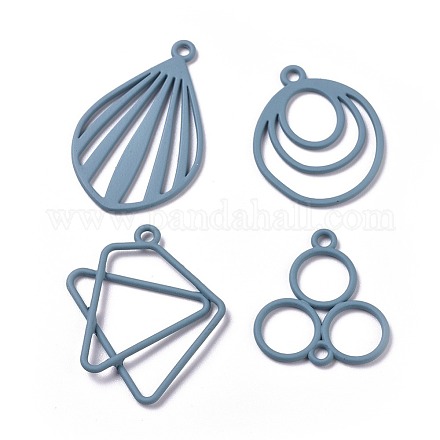 Spray Painted Alloy Pendants and Links PALLOY-X0037-35A-1