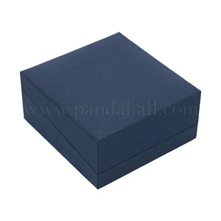 Pulsera de cuero y del regalo del brazalete de cajas cuadradas con terciopelo negro LBOX-D009-05B-1