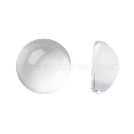 透明な半円形のガラスカボション  透明  8x4.5mm X-GGLA-R027-8mm-1