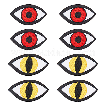 GOMAKERER 8 Pcs 2 Styles Eye Embroidered Patches DIY-FG0004-19-1