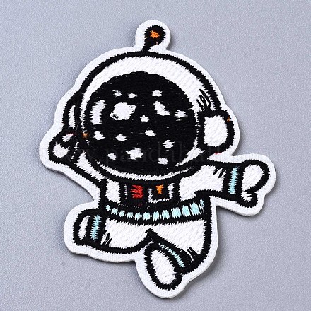 宇宙飛行士のアップリケ  機械刺繍布地手縫い/アイロンワッペン  マスクと衣装のアクセサリー  雪  64.5x50x1.5mm DIY-S041-024-1