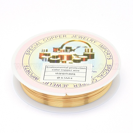Alambre de joyería de cobre redondo ecológico X-CWIR-P001-01-0.5mm-1