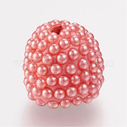 Perles d'imitation perles en plastique ABS KK-F693-01C-1