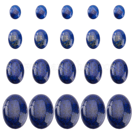 Superfindings 2 style cabochons de jaspe bleu naturel et lapis-lazuli G-FH0001-43-1
