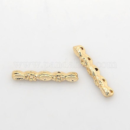 Nickel Free & Lead Free Light Gold Tone Alloy Spacer Bars PALLOY-J471-38G-FF-1