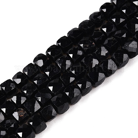 Chapelets de perles en tourmaline noire naturelle G-N342-109A-1