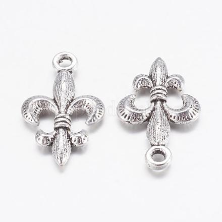 Tibétain métal d'alliage de style fleur de lis pendentifs X-EA8747Y-1