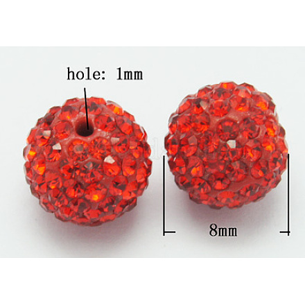Czech Glass Rhinestone Pave Disco Ball Beads X-RB-Q095-4-1