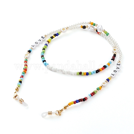 Perles de rocaille de verre chaînes de lunettes AJEW-EH00311-1