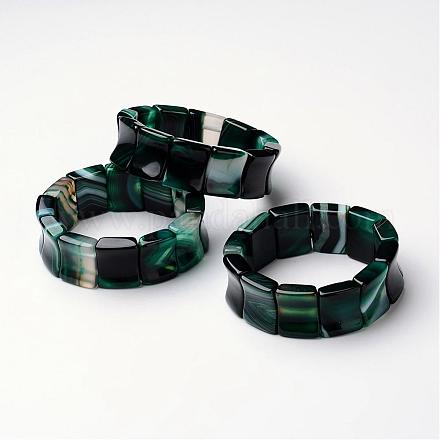 Bracelets extensibles en agate naturelles BJEW-G509-06-1