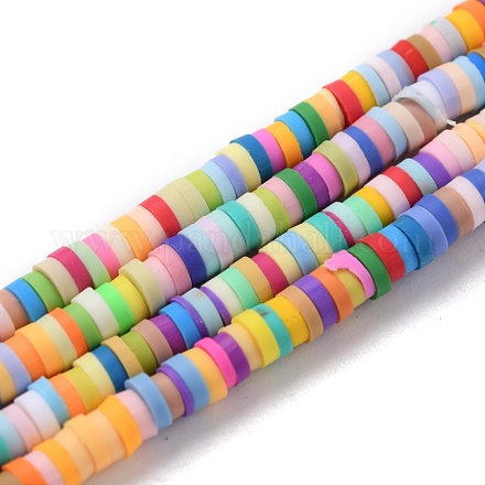 Handmade Polymer Clay Bead Strands CLAY-S094-3mm-A04-1