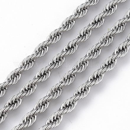 304 ожерелья из веревочной цепи из нержавеющей стали для мужчин и женщин NJEW-T012-03-66-S-01-1