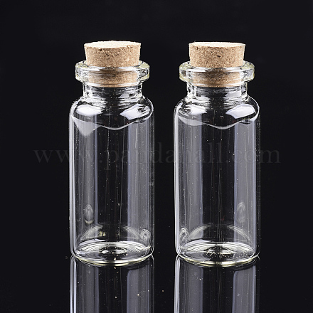 ガラスの瓶のガラスボトルは、コンテナをビーズ  コルク栓付き  ウィッシングボトル  透明  5x2.2cm  穴：12.5mm  容量：19ml（0.64液量オンス）  約12個/箱 AJEW-S074-05-1