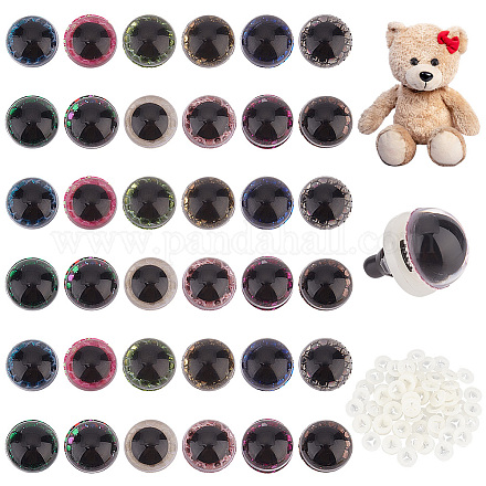 PandaHall Elite 72 Sets 12 Colors Plastic Craft Eyes KY-PH0001-89-1