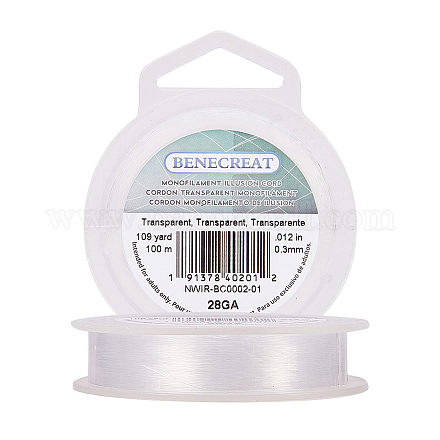 Benecreat 100m 0.3mm Angeln Nylon Perlenfaden Draht zum Aufhängen NWIR-BC0002-01-1