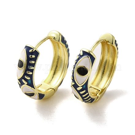 Серьги-кольца из латуни с покрытием из настоящего 18-каратного золота «конский глаз» EJEW-Q797-07G-06-1