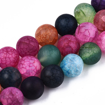 Chapelets de perles en agate naturelle craquelée G-S373-002F-10mm-1