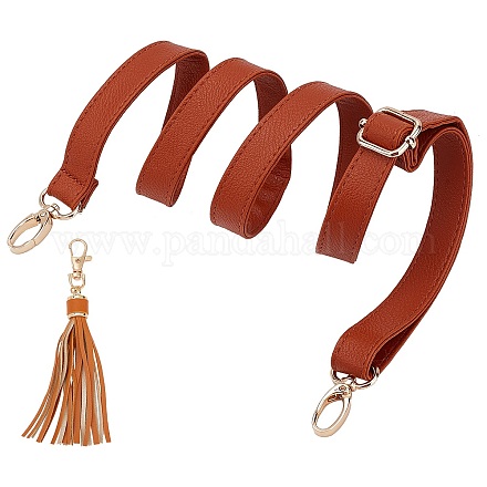 CHGCRAFT 2Pc 2 Styles PU Leather Tassel Pendants & Bag Strap FIND-CA0004-03-1