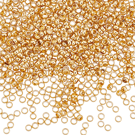 DICOSMETIC 800Pcs Stainless Steel Tiny Crimp Beads Golden Round Open Knot Covers Bead Tips Knot Covers Bead for Jewelry Making Wedding Birthday Party Festival Favor，Hole：0.8mm STAS-DC0002-21-1