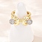 Brass Micro Pave Cubic Zirconia Adjustable Cuff Rings, Real 18K Gold Plated, 11.5mm, Inner Diameter: Adjustable