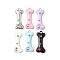 Alloy Pendants, Bone, with Rhinestone, Spray Painted, Mixed Color, 41x18x5mm, Hole: 3mm