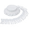 5 Yards Polyester Lace Ribbon, Tassel Lace Ribbon, White, 3-5/8 ~3-3/4 inch(93~95mm)