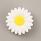 Food Grade Eco-Friendly Silicone Beads, Daisy, White, 19.5x7.5mm, Hole: 2mm