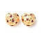 Brass Pave Cubic Zirconia Beads, Heart, Rack Plating, Long-Lasting Plated, Cadmium Free & Lead Free, Real 24K Gold Plated, 7.5x8x5.5mm, Hole: 1.6mm