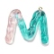 Resin Pendant, with Iron Ring Finding, Letter A~Z, Letter M, 35x39.5x7mm, Hole: 2mm