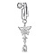 304 Stainless Steel Pave Clear Cubic Zirconia Clip on Belly Rings, Stainless Steel Color, Butterfly, 45mm