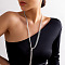 Brass Y Tassel Necklaces, Long Jewelry for Women, Platinum, 13.78 inch(35cm)