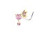Brass Rhinestone Nipple Rings, Heart, Golden, 10mm, Pin: 1.2mm