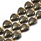 Natural Pyrite Beads Strands, with Seed Beads, Heart, 12~13x12.5x6mm, Hole: 1mm, about 13pcs/strand, 8.07''(20.5cm)