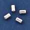 Brass Beads, with Rubber, Slider Beads, Column, Silver, 8x5mm, Hole: 2mm